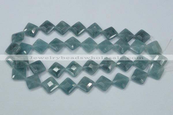 CEQ214 15.5 inches 16*16mm faceted diamond blue sponge quartz beads