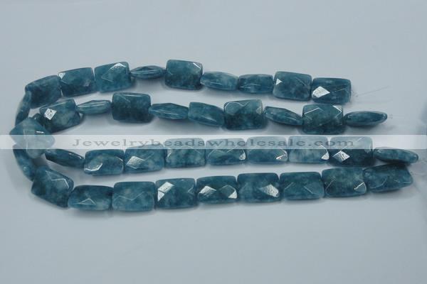 CEQ234 15.5 inches 15*20mm faceted rectangle blue sponge quartz beads