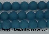 CEQ266 15.5 inches 6mm round matte blue sponge quartz beads