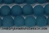 CEQ268 15.5 inches 10mm round matte blue sponge quartz beads