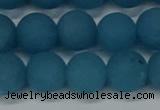 CEQ269 15.5 inches 12mm round matte blue sponge quartz beads