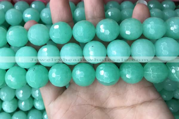 CEQ316 15.5 inches 16mm faceted round green sponge quartz beads