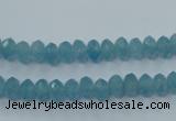 CEQ32 15.5 inches 4*6mm faceted rondelle blue sponge quartz beads