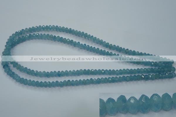 CEQ32 15.5 inches 4*6mm faceted rondelle blue sponge quartz beads