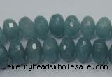 CEQ34 15.5 inches 6*10mm faceted rondelle blue sponge quartz beads