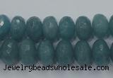 CEQ35 15.5 inches 8*12mm faceted rondelle blue sponge quartz beads