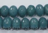 CEQ36 15.5 inches 10*14mm faceted rondelle blue sponge quartz beads