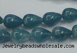 CEQ45 15.5 inches 10*14mm teardrop blue sponge quartz beads