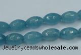 CEQ71 15.5 inches 8*12mm faceted rice blue sponge quartz beads