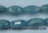 CEQ80 15.5 inches 10*20mm faceted rice blue sponge quartz beads