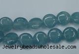 CEQ92 15.5 inches 10mm flat round blue sponge quartz beads