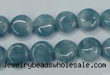 CEQ93 15.5 inches 12mm flat round blue sponge quartz beads