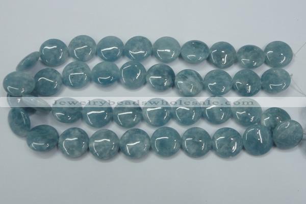 CEQ97 15.5 inches 20mm flat round blue sponge quartz beads