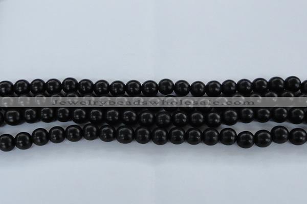 CEY03 15.5 inches 8mm round black ebony wood beads wholesale