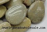 CFA16 15.5 inches 22*30mm flat teardrop chrysanthemum agate beads