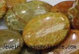 CFA50 15.5 inches 30*40mm oval yellow chrysanthemum agate beads