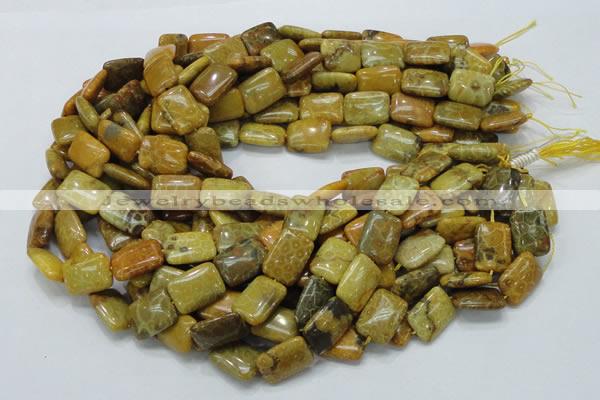 CFA53 15.5 inches 13*18mm rectangle yellow chrysanthemum agate beads