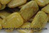 CFA54 15.5 inches 18*24mm rectangle yellow chrysanthemum agate beads