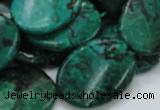 CFA74 15.5 inches 22*30mm twisted oval green chrysanthemum agate beads