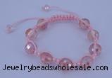 CFB520 12mm faceted round crystal beads adjustable bracelet wholesale