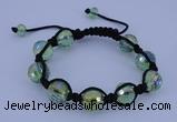 CFB523 12mm faceted round crystal beads adjustable bracelet wholesale