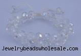 CFB580 8*10mm faceted rondelle crystal beads adjustable bracelet