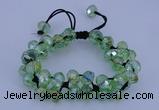 CFB581 8*10mm faceted rondelle crystal beads adjustable bracelet