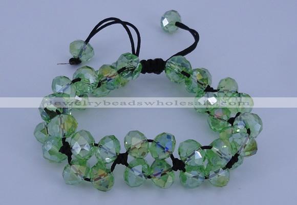 CFB581 8*10mm faceted rondelle crystal beads adjustable bracelet