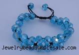 CFB582 8*10mm faceted rondelle crystal beads adjustable bracelet