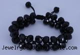 CFB587 8*10mm faceted rondelle crystal beads adjustable bracelet