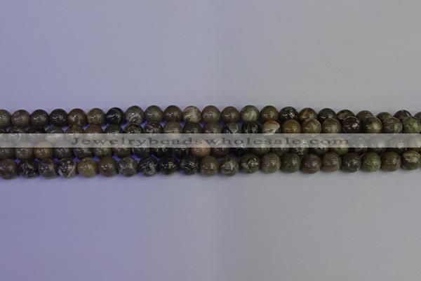 CFC211 15.5 inches 6mm round grey fossil coral beads wholesale