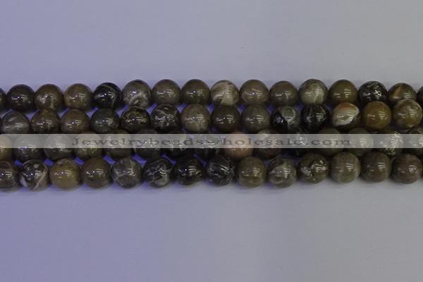 CFC215 15.5 inches 14mm round grey fossil coral beads wholesale