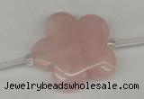 CFG1011 15.5 inches 30mm carved flower rose quartz beads