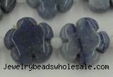 CFG1023 15.5 inches 16mm carved flower blue aventurine beads