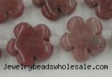 CFG1025 15.5 inches 16mm carved flower rhodochrosite beads