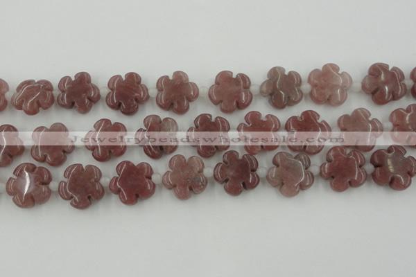 CFG1025 15.5 inches 16mm carved flower rhodochrosite beads