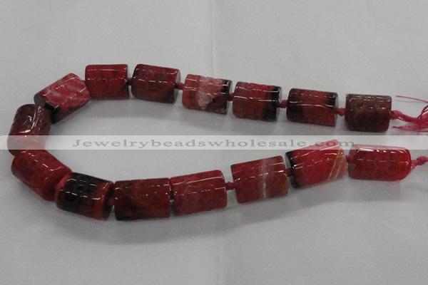 CFG1110 15.5 inches 17*22mm carved tube agate gemstone beads