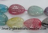 CFG1121 15.5 inches 15*20mm carved leaf agate gemstone beads