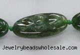 CFG1137 15.5 inches 20*40mm carved oval agate gemstone beads