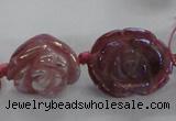 CFG1165 15.5 inches 25mm carved flower plated agate gemstone beads