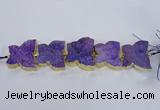 CFG1192 7.5 inches 40*45mm - 45*55mm butterfly druzy agate beads