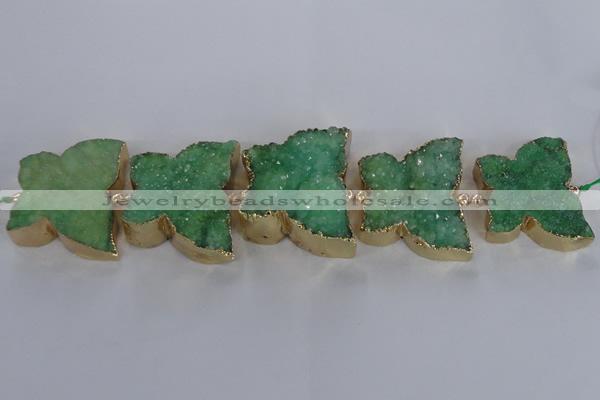 CFG1195 7.5 inches 40*45mm - 45*55mm butterfly druzy agate beads