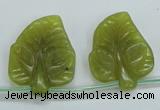 CFG12 15.5 inches 20*24mm carved leaf Korean jade beads