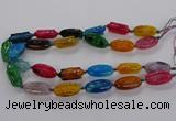 CFG1228 15.5 inches 15*30mm carved oval agate gemstone beads