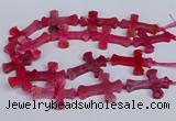 CFG1233 15.5 inches 32*45mm - 35*48mm cross dragon veins agate beads