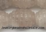 CFG1504 15.5 inches 15*20mm carved rice pink quartz beads