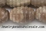 CFG1507 15.5 inches 15*20mm carved rice moonstone beads