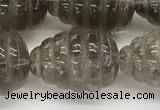 CFG1515 15.5 inches 15*20mm carved teardrop smoky quartz beads