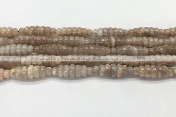 CFG1543 15.5 inches 10*30mm carved rice moonstone beads