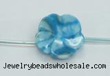 CFG18 15.5 inches 24mm carved flower blue crazy lace agate beads